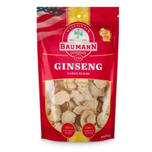 Rodajas grandes ginseng americano Wisconsin Baumann paquete