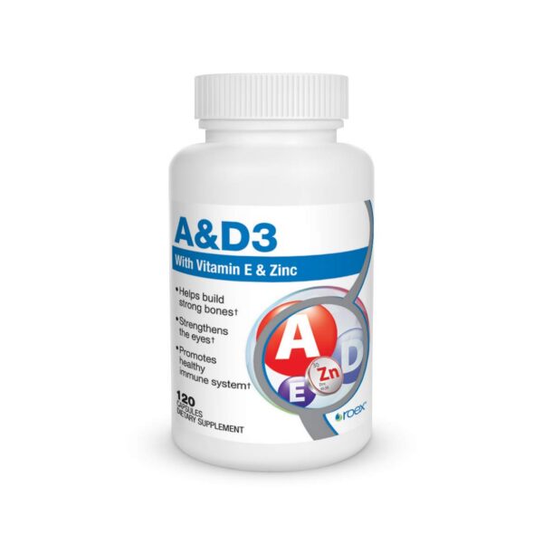 Roex suplemento vitamínico A D E y Zinc 120 cápsulas