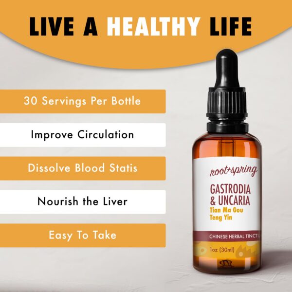 Vista cercana de gotero con extracto líquido herbal root + spring