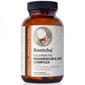 Botella Rootcha Magnesio y Zinc Complejo 120 cápsulas