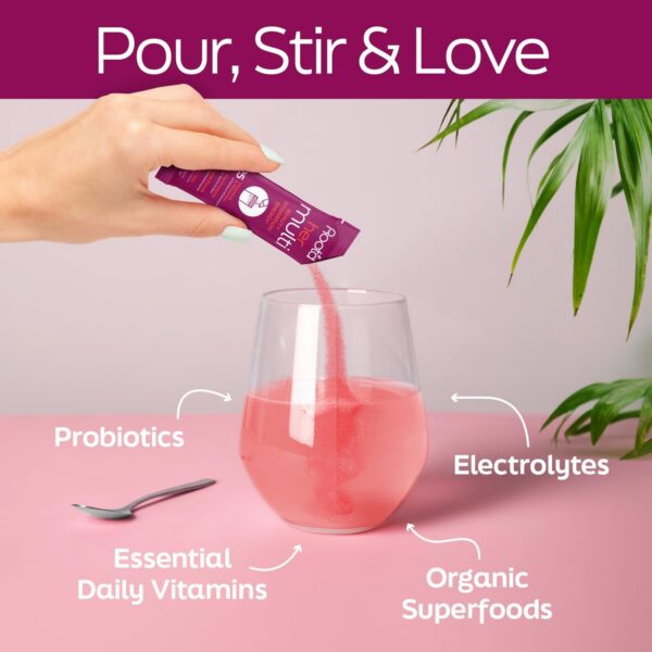 Etiqueta del producto Root'd multivitamin powder