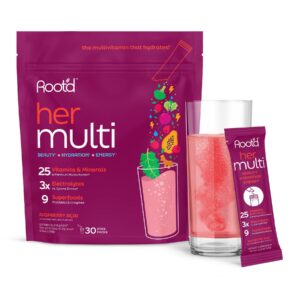 Root'd polvo multivitamínico mujeres paquete frontal