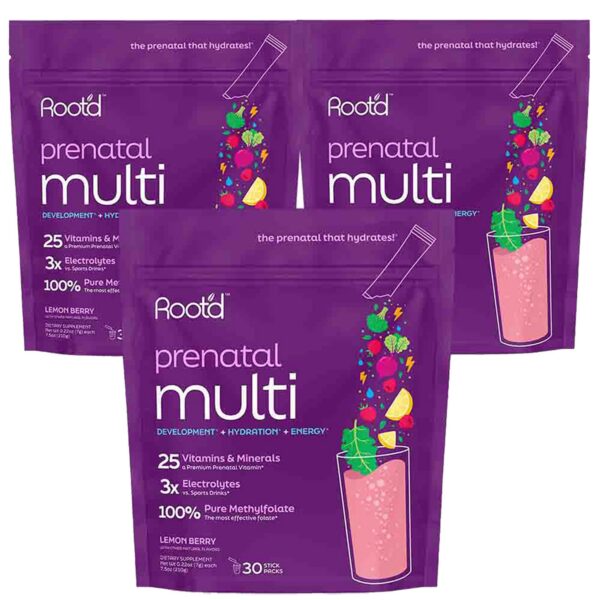 Root'd Prenatal Multivitamin Powder Etiqueta Frontal