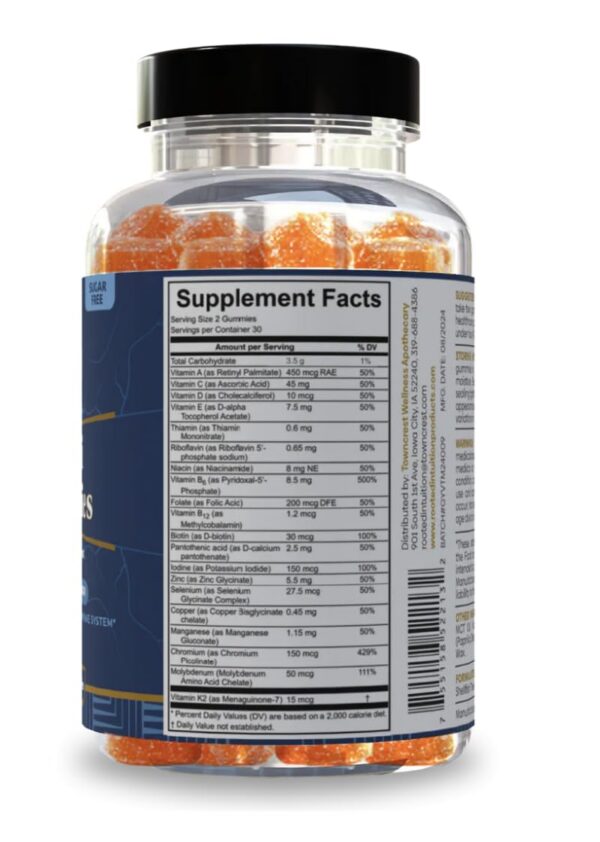 Etiqueta de las gomitas Rooted Intuition para niños