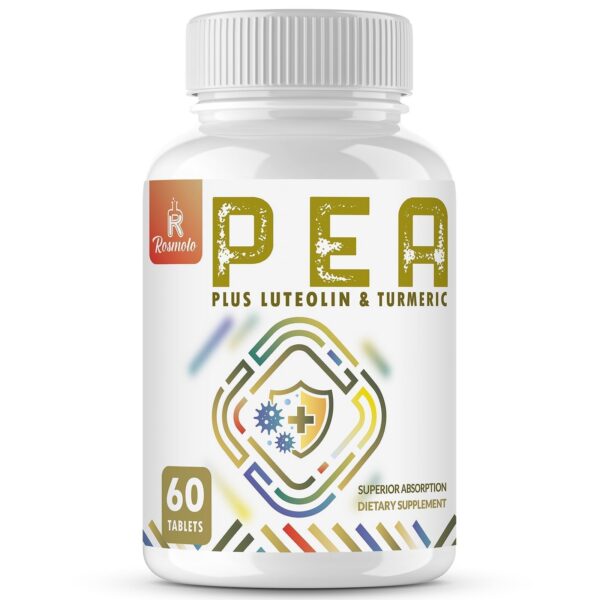 Frasco Rosmolo Palmitoiletanolamida con luteolina y cúrcuma 60 tabletas