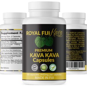 Version 1.0.0 Royal Fiji Kava cápsulas pura raíz para relajación