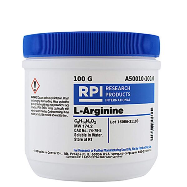 Version 1.0.0 RPI L-Arginine 25 g polvo blanco cristalino