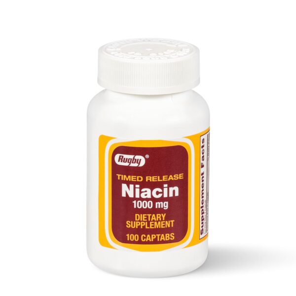 Frente de envase Niacina Rugby 1000 mg