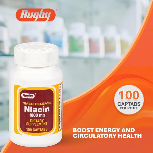 Rugby Niacina 1000 mg etiqueta frontal
