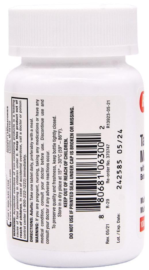 Version 1.0.0 Rugby paquete multivitamínico con hierro y beta-caroteno para salud