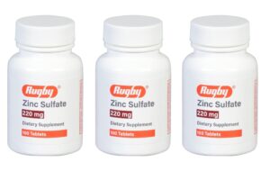 Frente de la tableta Rugby sulfato de zinc 220 mg