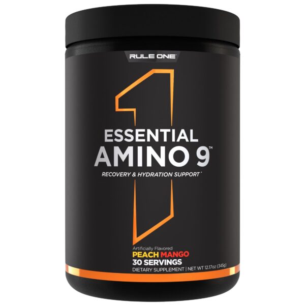 Frasco Rule1 Essential Amino 9 sabor Peach Mango