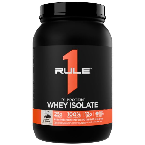 Version 1.0.0 Frente de Rule1 R1 Protein Whey Isolate Cookies Creme