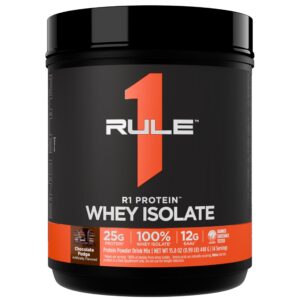 Version 1.0.0 Frasco de Rule1 R1 Protein Whey Isolate Chocolate Fudge