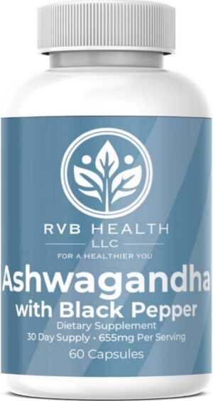 Frasco RVB HEALTH Ashwagandha pimienta negra