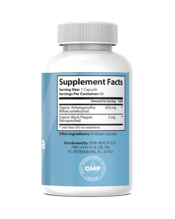 Version 1.0.0 Etiqueta de RVB HEALTH Ashwagandha