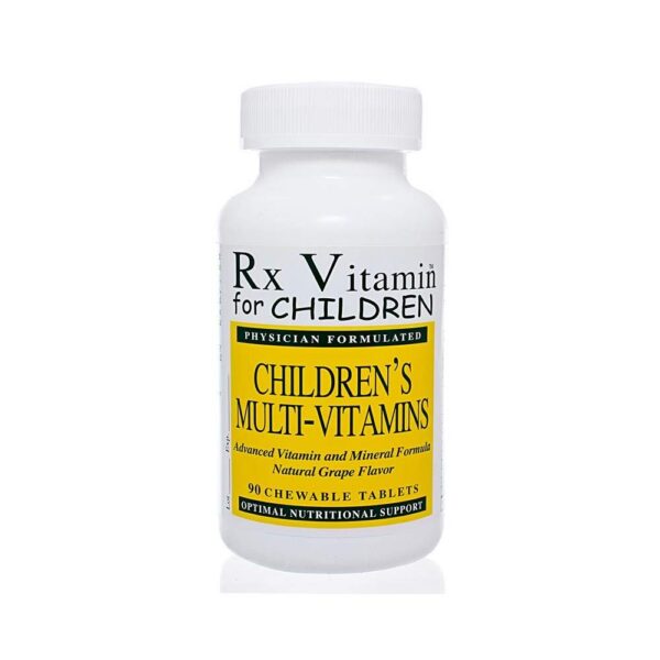 Rx Vitamins multivitaminas para niños 90 tabletas masticables sabor uva