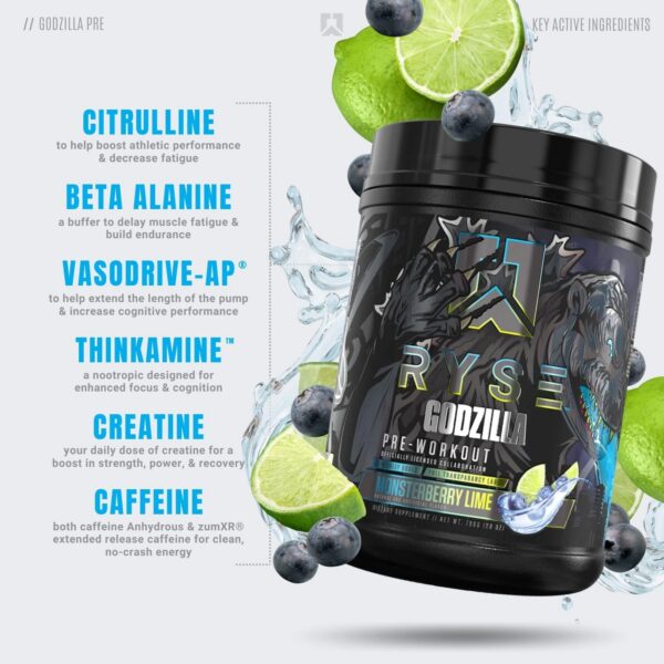 Version 1.0.0 Etiqueta lateral de Godzilla Pre Workout