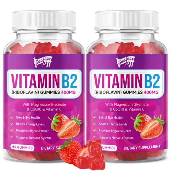 Saajoor 2 pack gomas vitamina B2 frasco