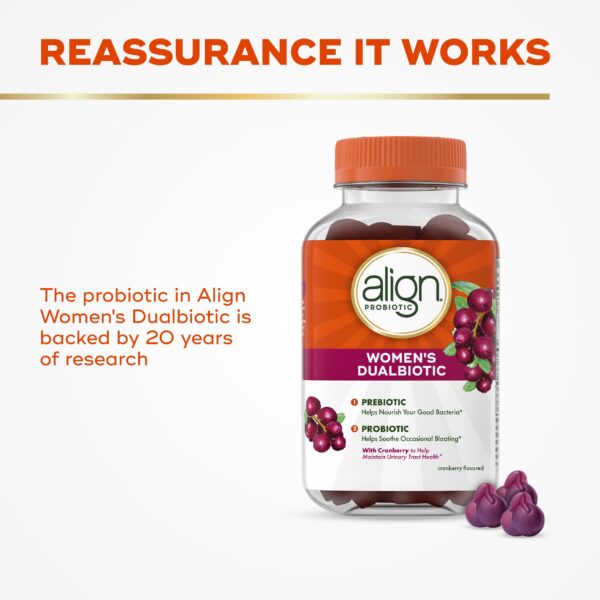 Sabor arándano gomitas Align para mujeres salud intestinal