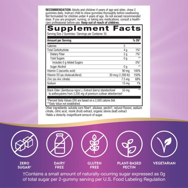 Sabor delicioso gomitas Nature's Way sin azúcar