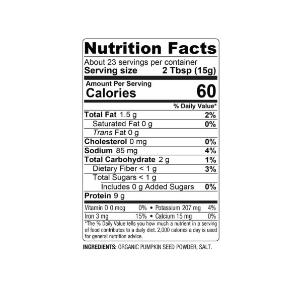 Sabor dulce y a nuez polvo de proteína de calabaza BareOrganics