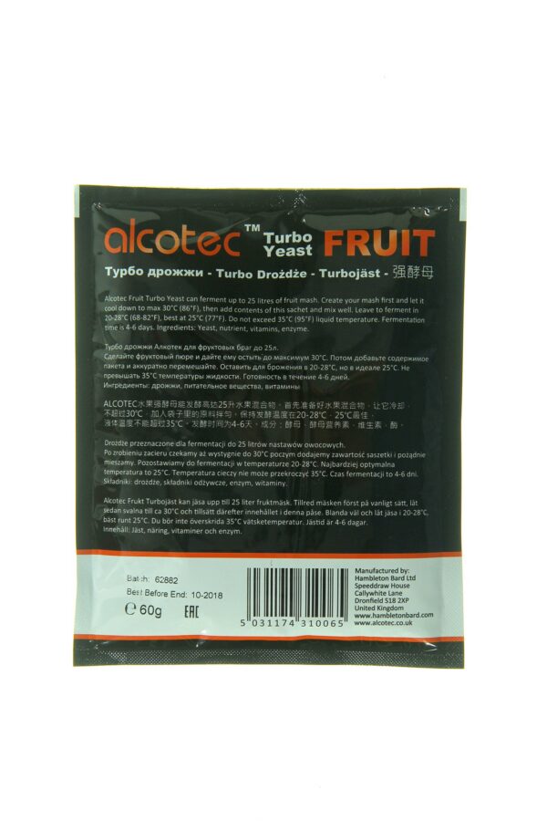 Sabor exquisito con levadura turbo para frutas Alcotec