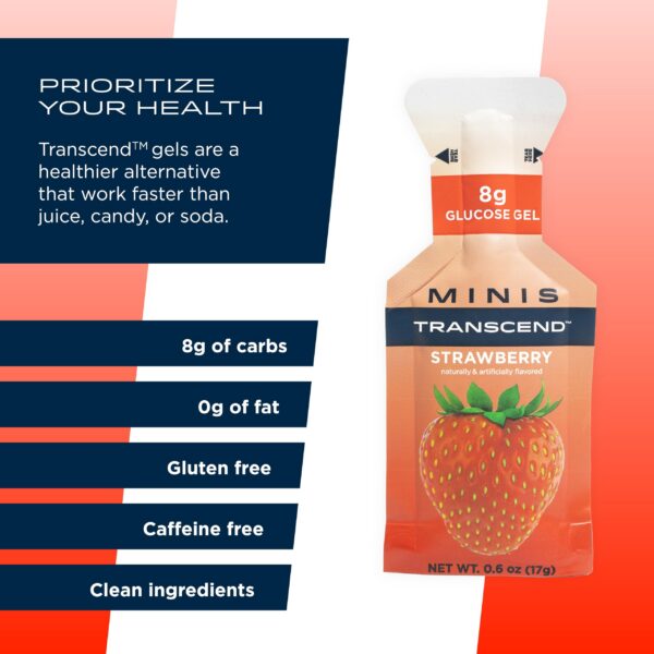 paquete geles energía rápida sabor fresa transcend foods