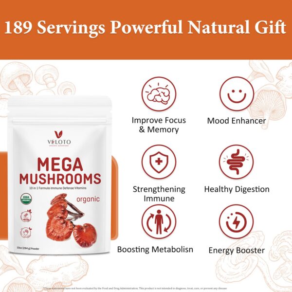 Saco polvo hongos orgánico VELOTO mezcla 10 en 1