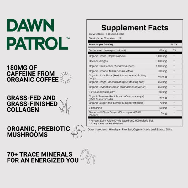 Etiqueta Dawn Patrol Morning Mushroom Coffee Elixir