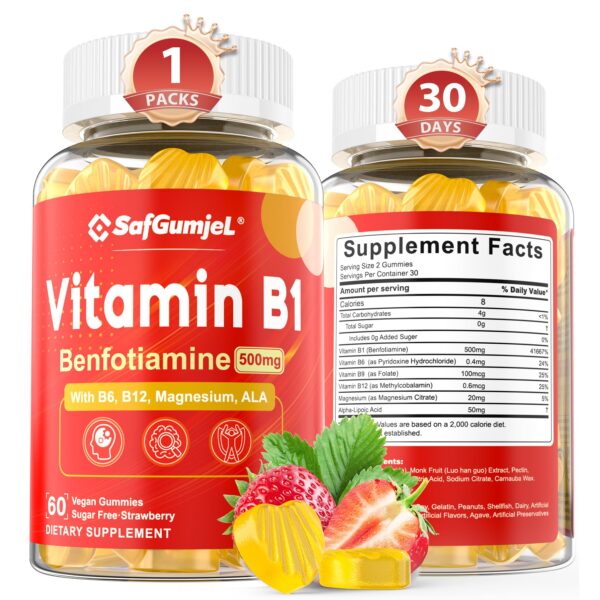 Gomitas Safgumjel B1 con Benfotiamina 500 mg