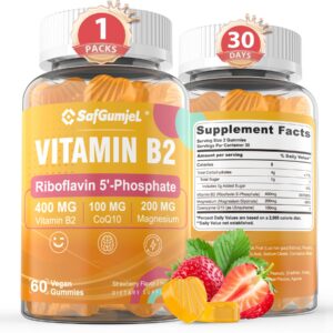 Safgumjel Gomitas B2 riboflavin etiqueta frontal