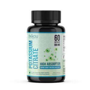 Frente de la botella Citrato de Potasio 800 mg