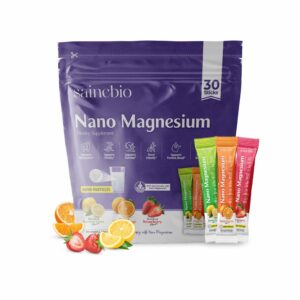 Version 1.0.0 SAINEBIO polvo magnesio nano frente a fondo blanco