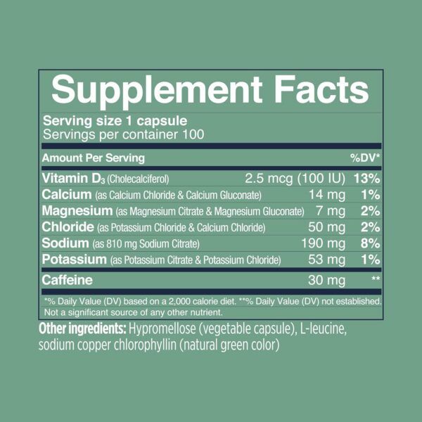SaltStick electrolitos vitaminas cápsulas blancas