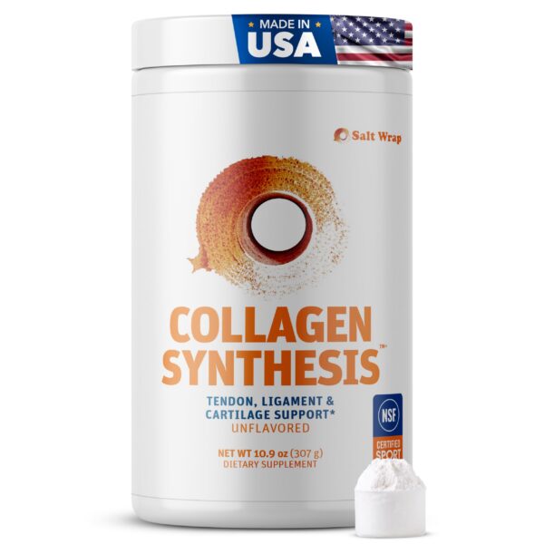 SaltWrap Collagen Synthesis frasco y etiqueta