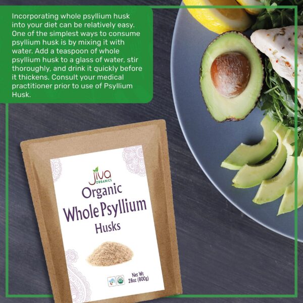 Salvado psyllium Jiva Organics sin sabor no GMO certificado