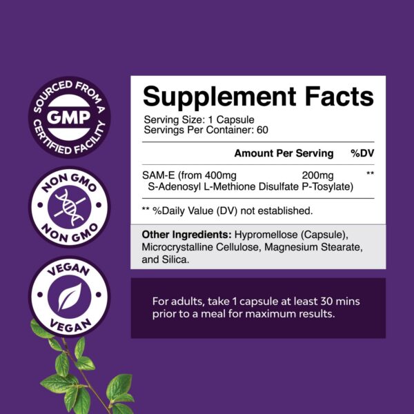 SAM-E 200 mg etiqueta