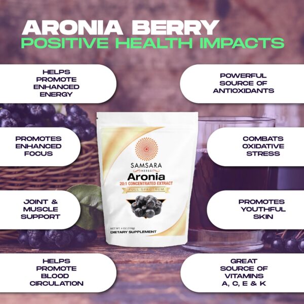 Polvo de aronia en frasco