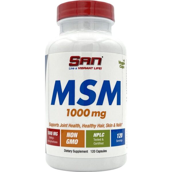 SAN MSM 1000mg cápsulas frasco frontal