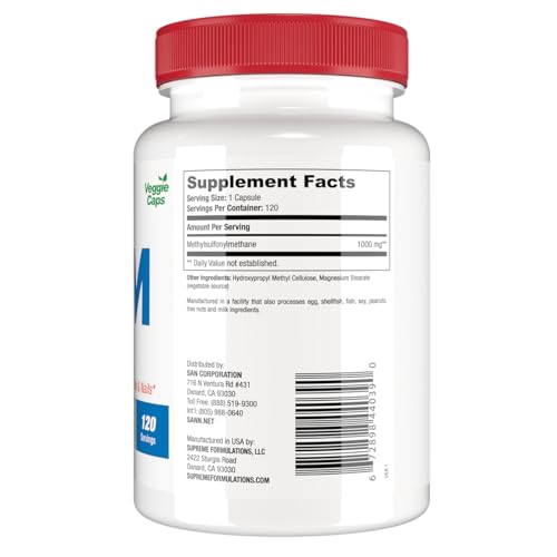 Frasco SAN MSM 1000mg cápsulas vista frontal