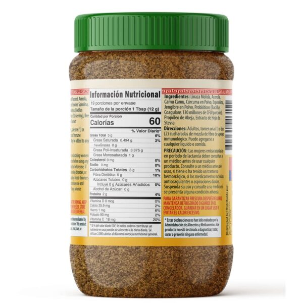 Etiqueta del producto Sanar Naturals Linaza