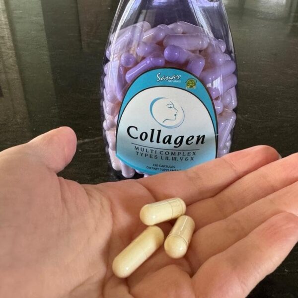 Frasco morado de colágeno