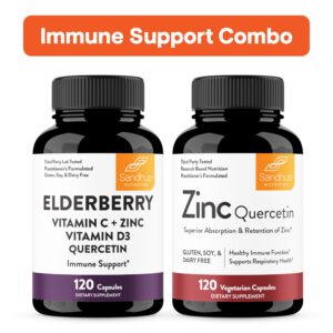 Sandhu's Elderberry Zinc Quercetina Cápsulas botella