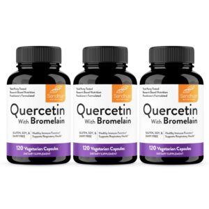 Botella de Sandhu's quercetina con bromelina suplemento pack de 3