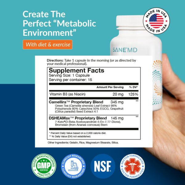 Etiqueta de SANE Luminae 7-Keto DHEA