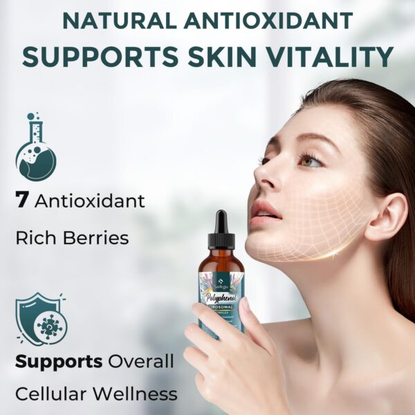 Etiqueta del suplemento de polifenoles liposomales