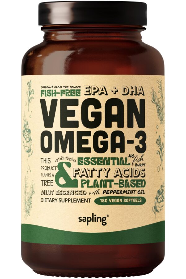 Etiqueta trasera Sapling Omega-3 B Complex