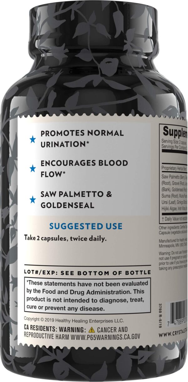 Saw Palmetto y jengibre en suplemento para próstata Crystal Star