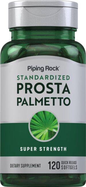 Botella de Saw Palmetto Piping Rock 120 cápsulas para próstata